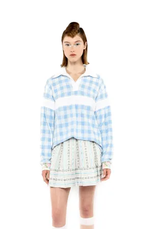 Gingham Terry Long Sleeve Top Annasui