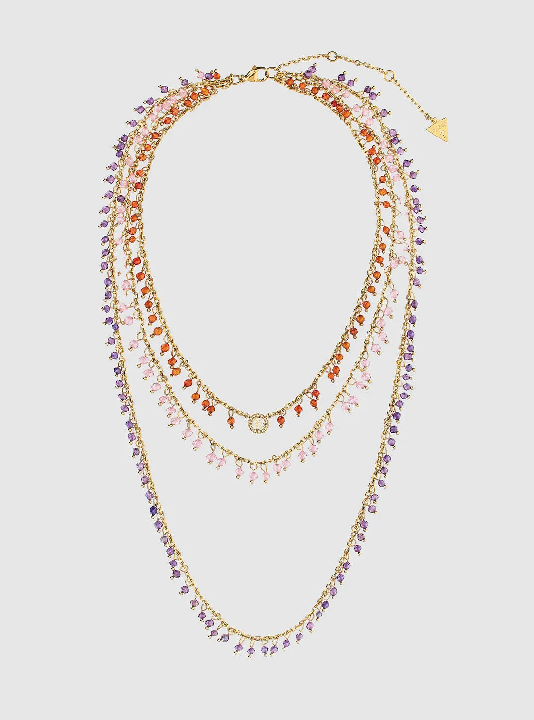 Gold Amethyst Layered Necklace Guess
