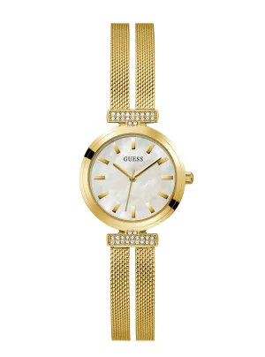 Gold Array Crystal Mesh Watch Guess