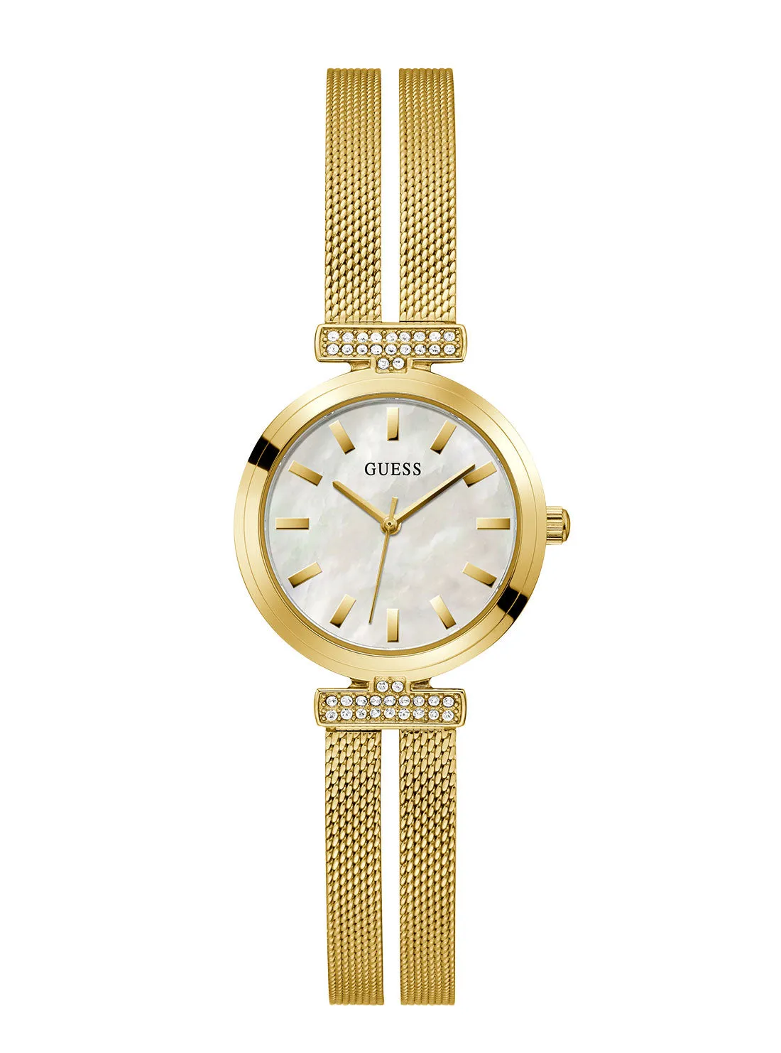 Gold Array Crystal Mesh Watch Guess