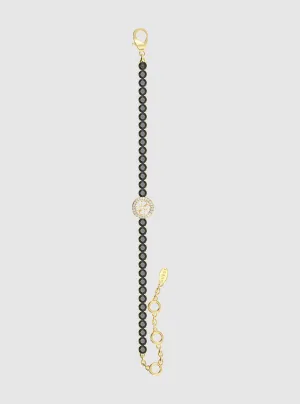 Gold Black Logo Tennis Bracelet Guess