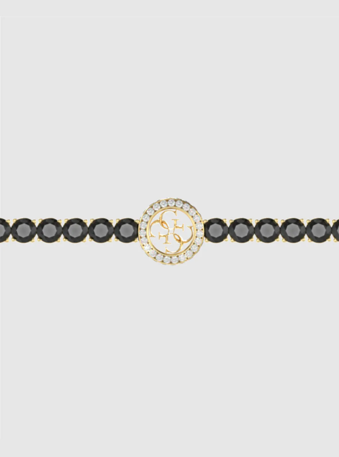 Gold Black Logo Tennis Bracelet Guess