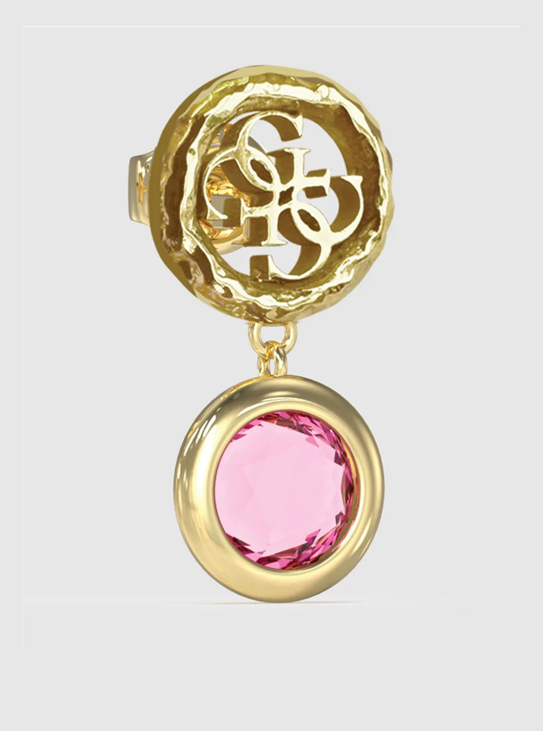 Gold Crystal 4G Pendant Earrings Guess