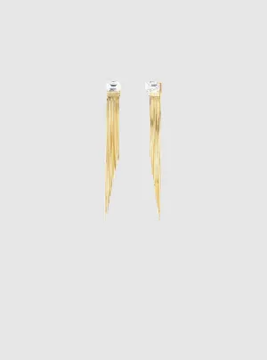 Gold Crystal Fringe Earrings Guess
