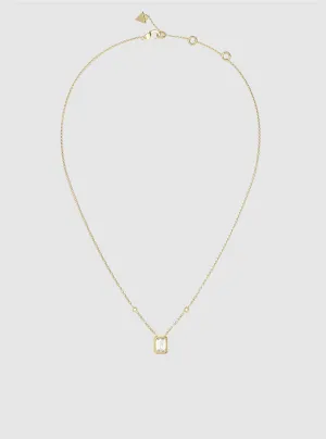 Gold Crystal Octagon Necklace Guess