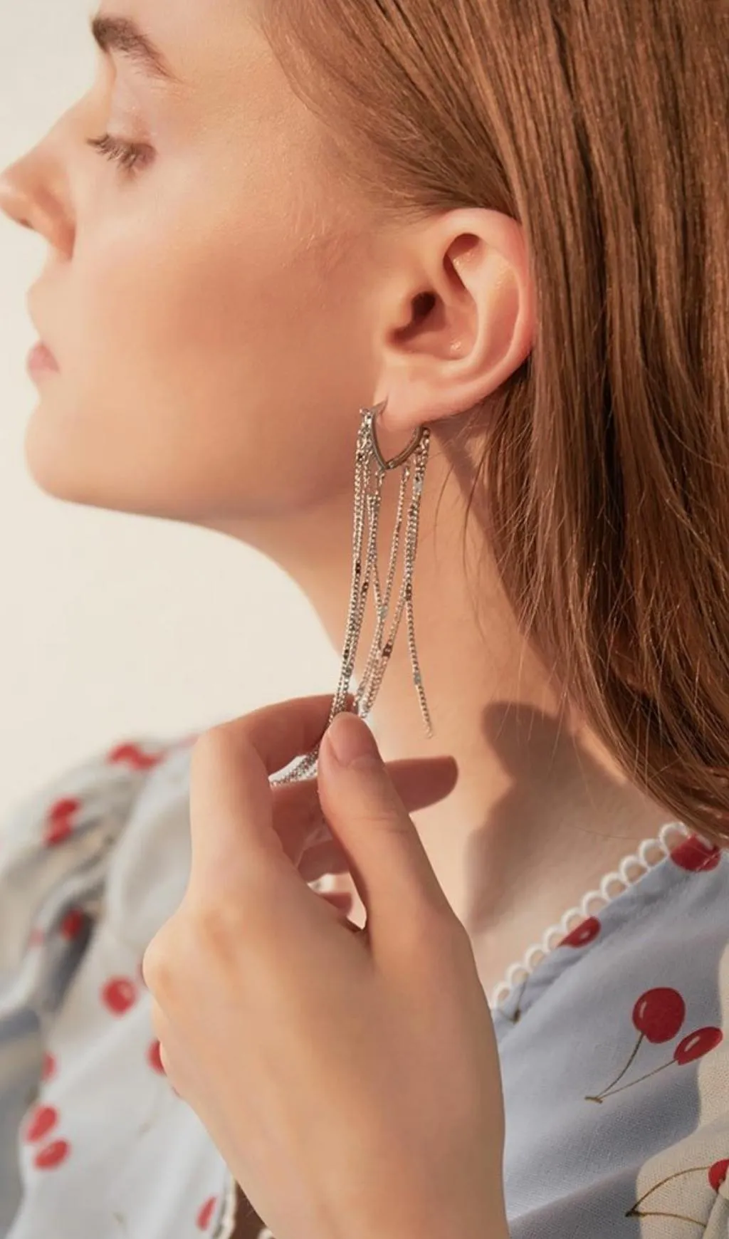 Gold heart-shaped tassel earrings Gloria Lanvin