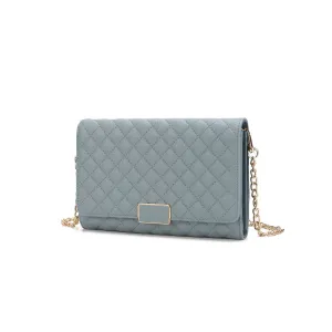 Gretchen Quilted Vegan Leather Womens Envelope Clutch Crossbody