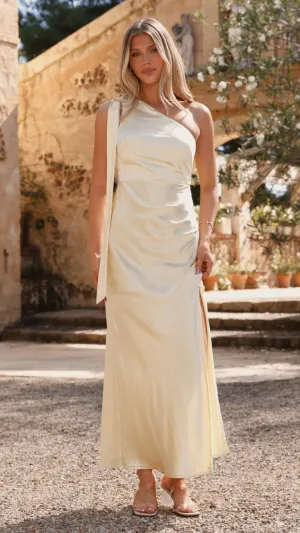 Halle One Shoulder Maxi Dress - Yellow Billy J