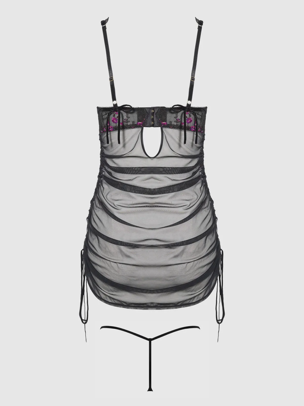 Harlow Embroidered Stretch Mesh Chemise by Frederick's of Hollywood