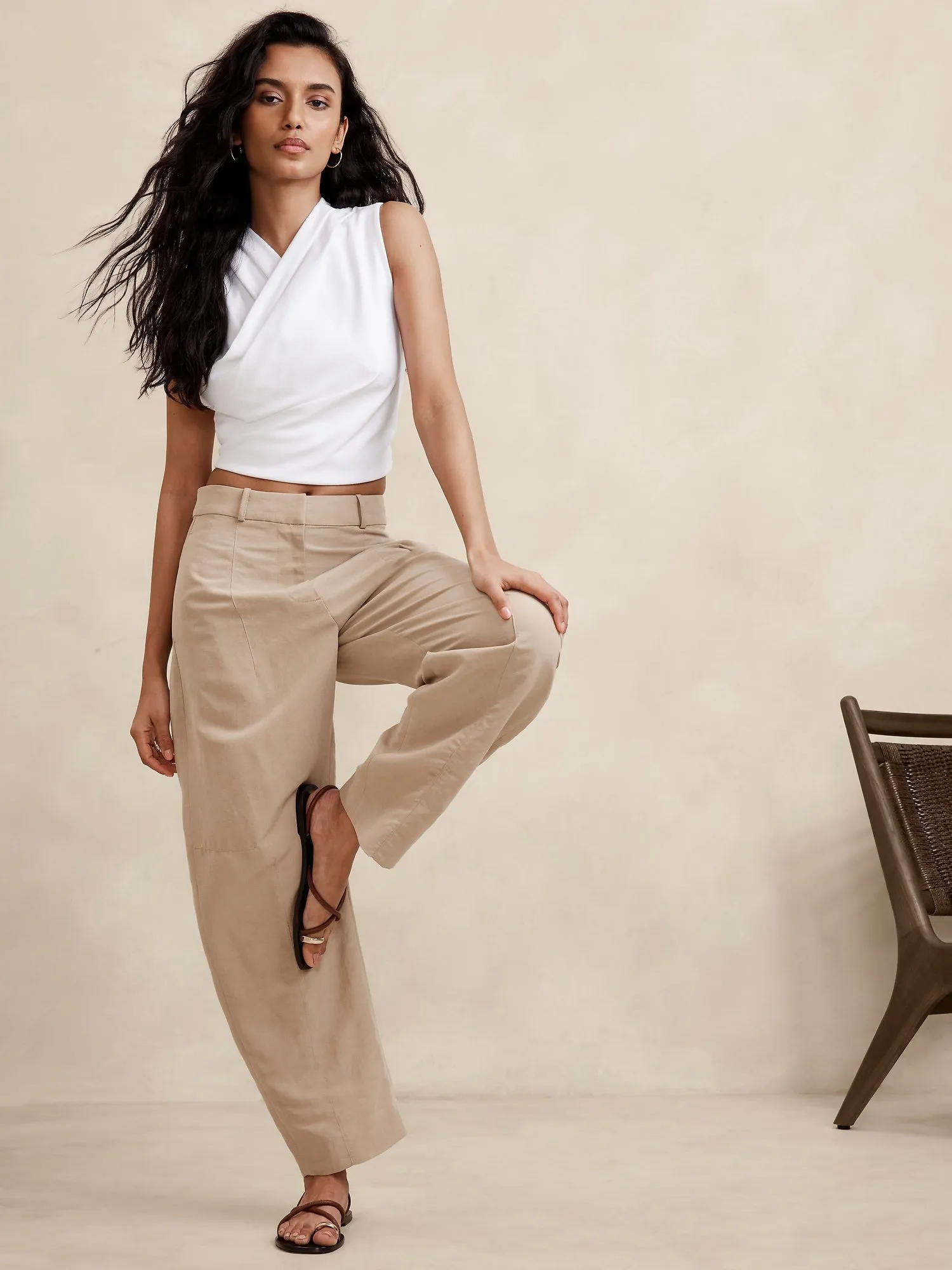 Heavy Cotton Wrap Crop Top Banana Republic