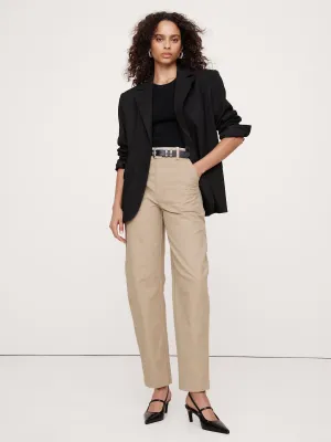 High-Rise Slim Barrel Utility Cropped Chino Banana Republic