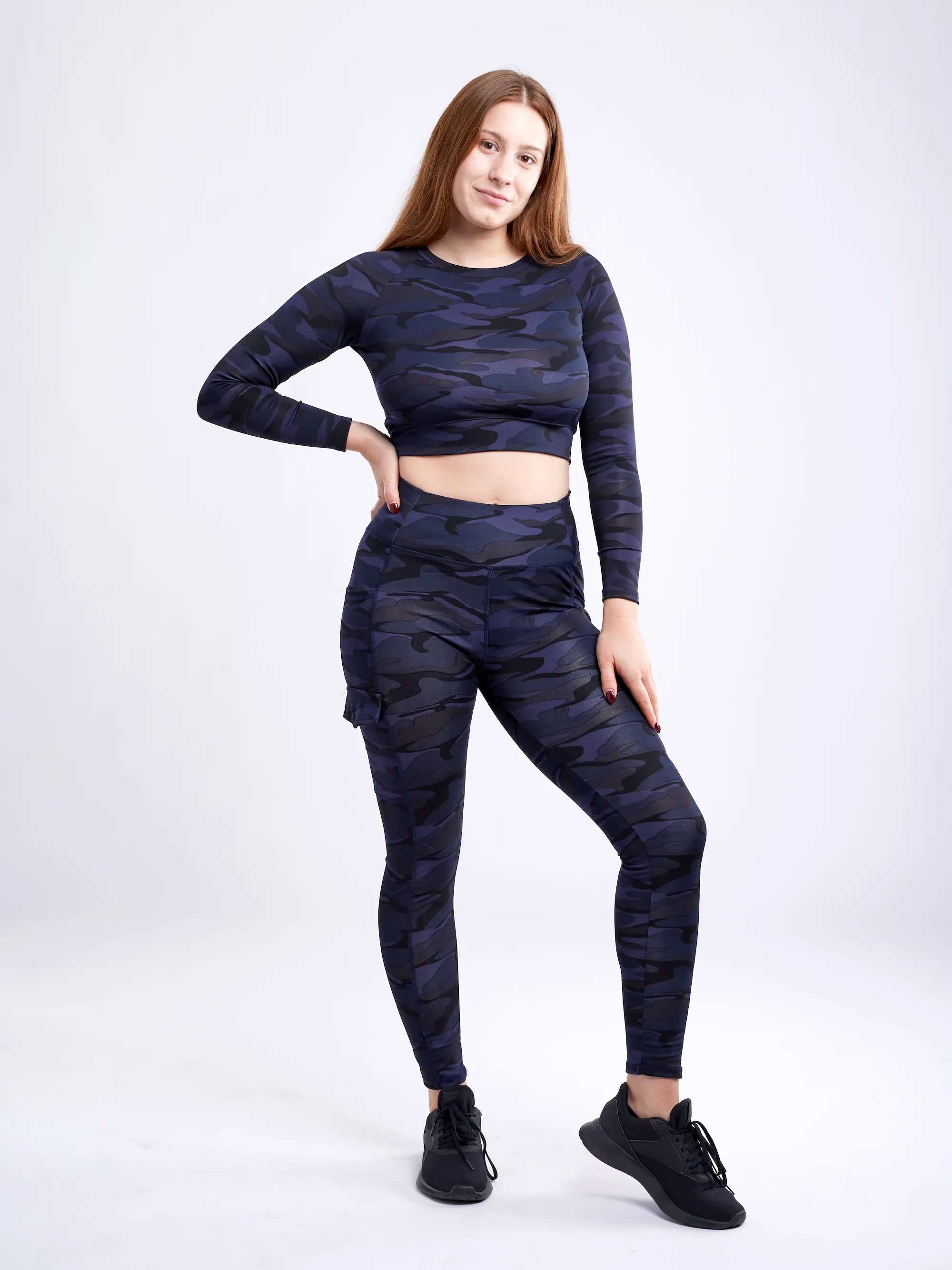 High-Waisted Tactical Outdoor Leggings with Side Cargo Pockets