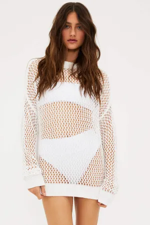 Hilary Sweater White Beach Riot