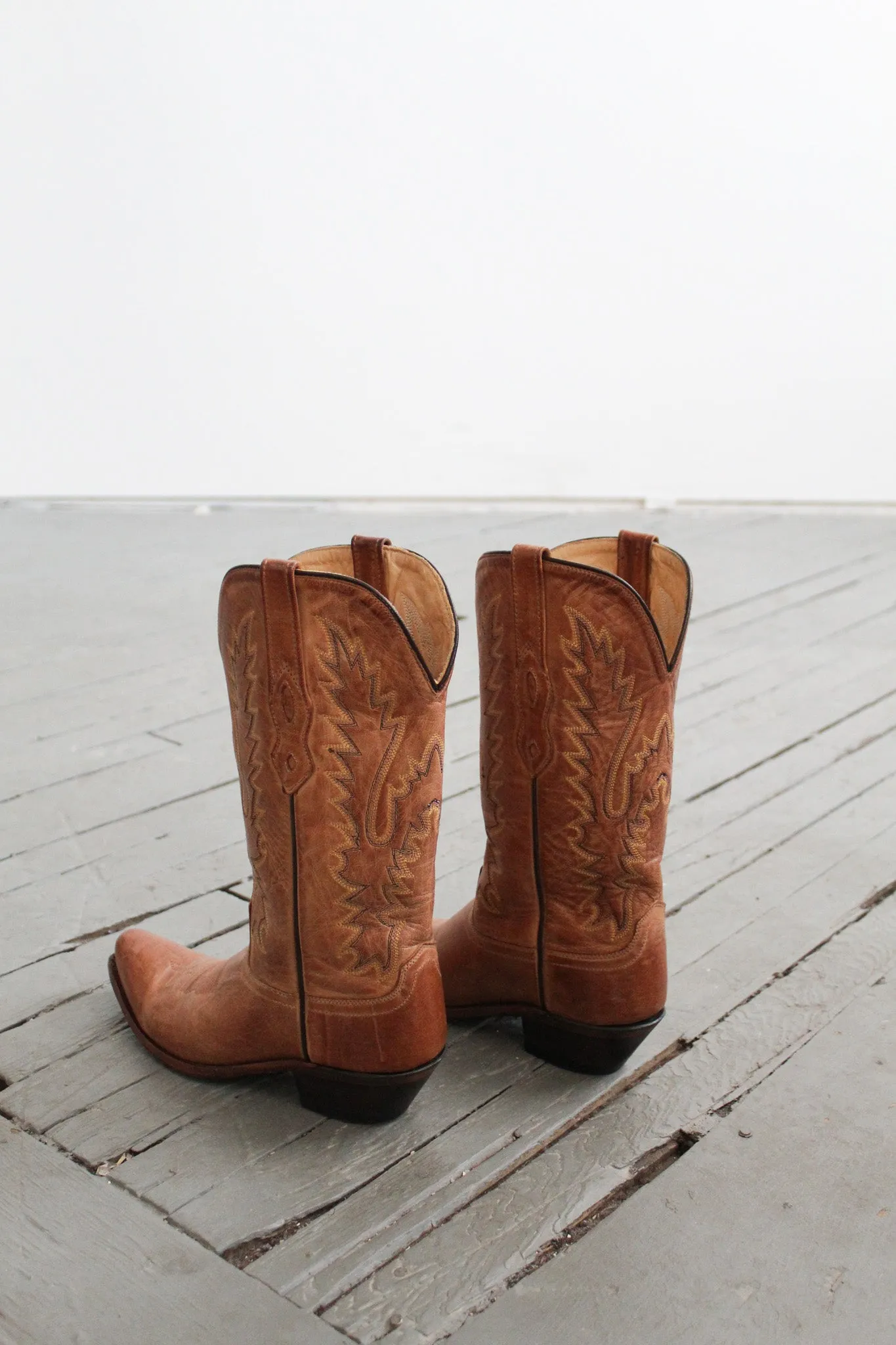 honey leather boots size 8 1919 Vintage