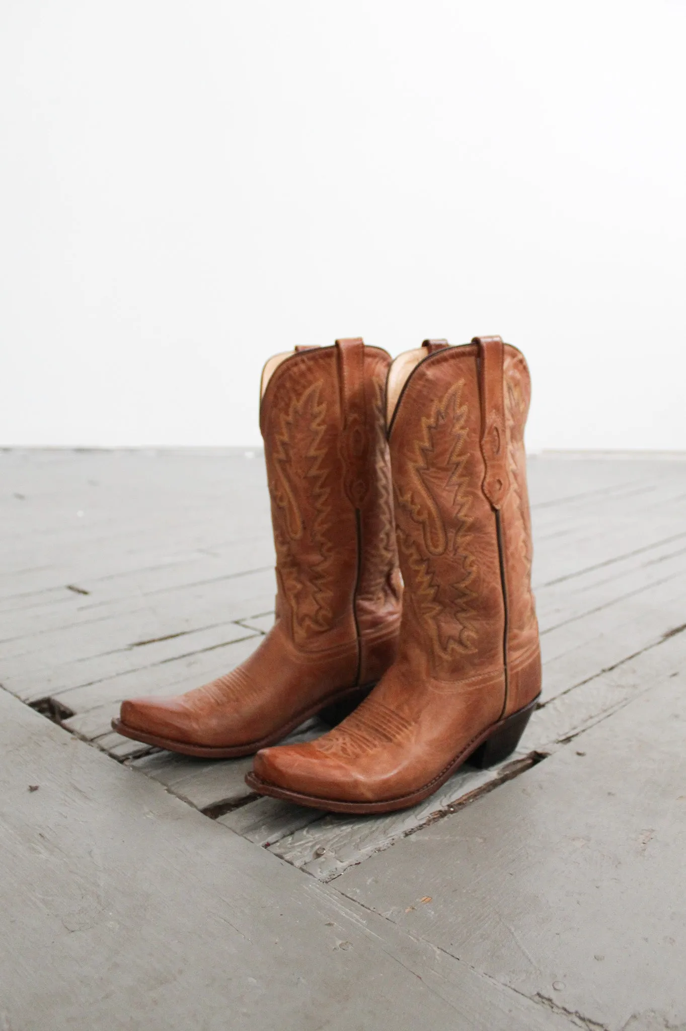honey leather boots size 8 1919 Vintage