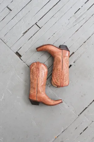 honey leather boots size 8 1919 Vintage
