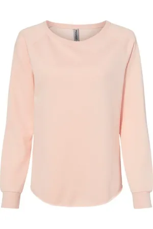 Independent Trading Co. Womens California Wave Wash Crewneck Sweatshirt