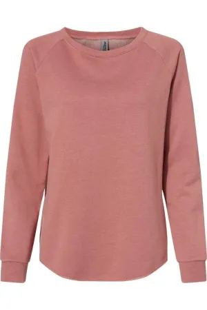 Independent Trading Co. Womens California Wave Wash Crewneck Sweatshirt