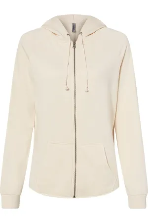 Independent Trading Co. Womens California Wave Wash Full-Zip Hooded Sweatshirt