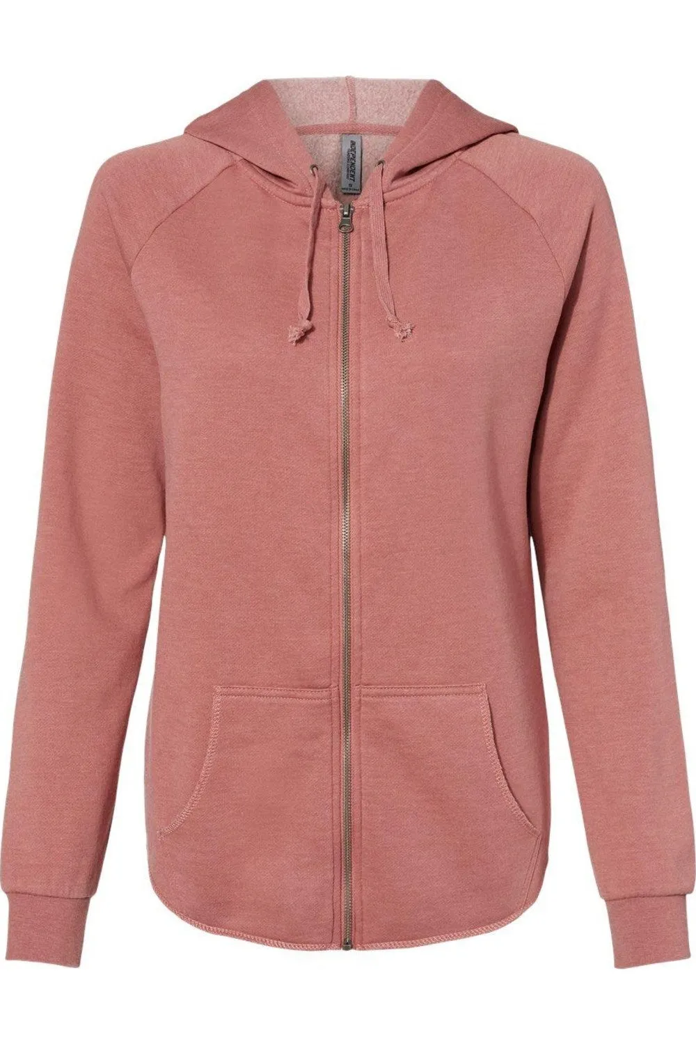 Independent Trading Co. Womens California Wave Wash Full-Zip Hooded Sweatshirt