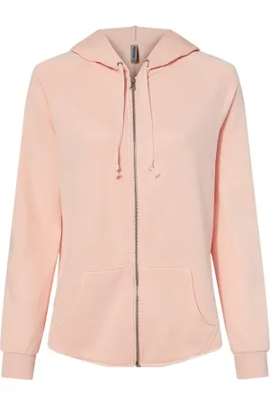 Independent Trading Co. Womens California Wave Wash Full-Zip Hooded Sweatshirt