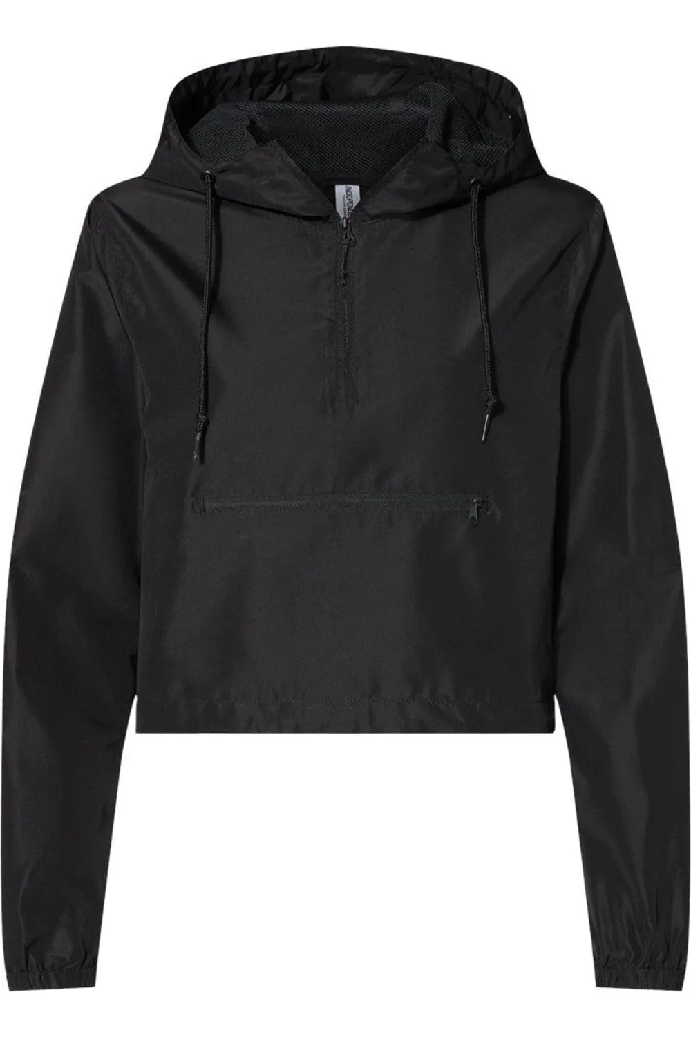 Independent Trading Co. Womens Lightweight Quarter-Zip Pullover Crop Windbreaker
