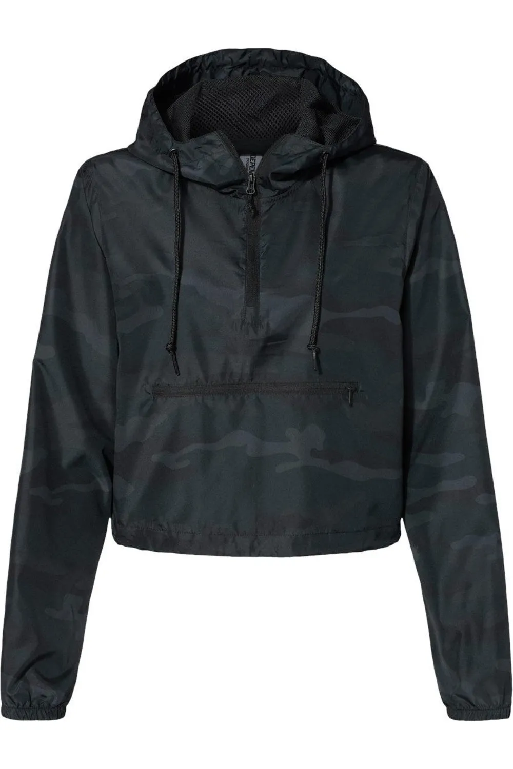 Independent Trading Co. Womens Lightweight Quarter-Zip Pullover Crop Windbreaker