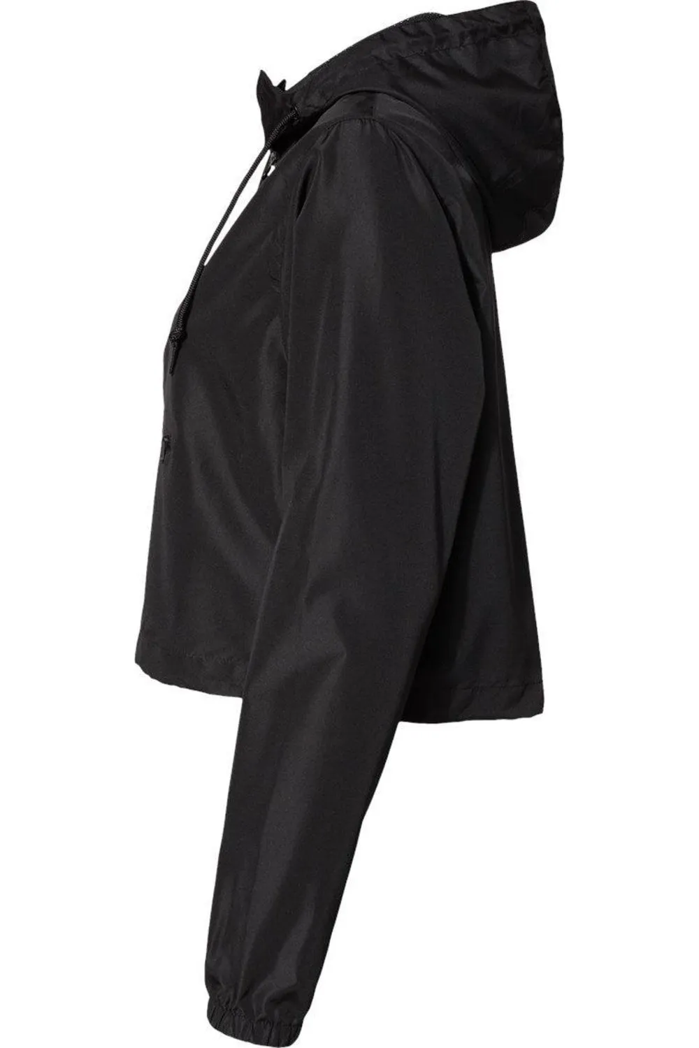 Independent Trading Co. Womens Lightweight Quarter-Zip Pullover Crop Windbreaker