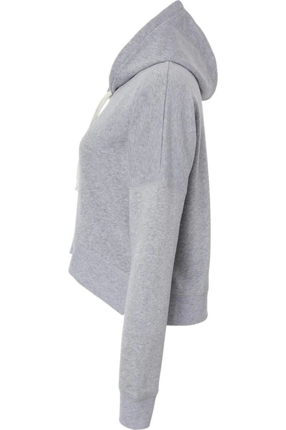 J. America Womens Crop Hooded Sweatshirt