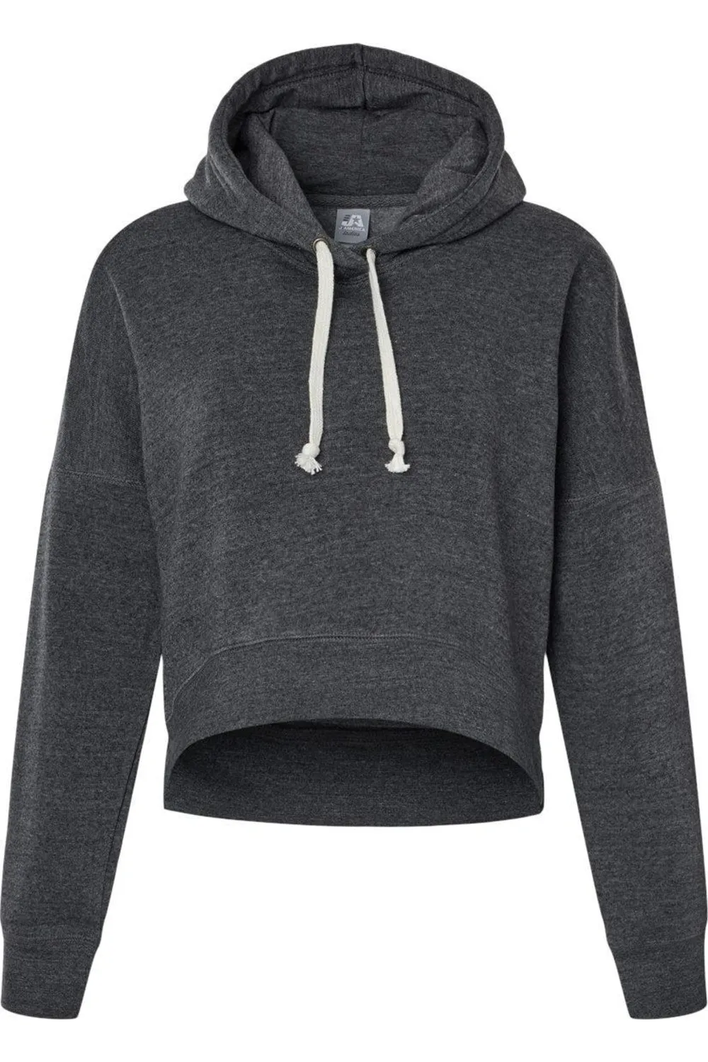 J. America Womens Crop Hooded Sweatshirt