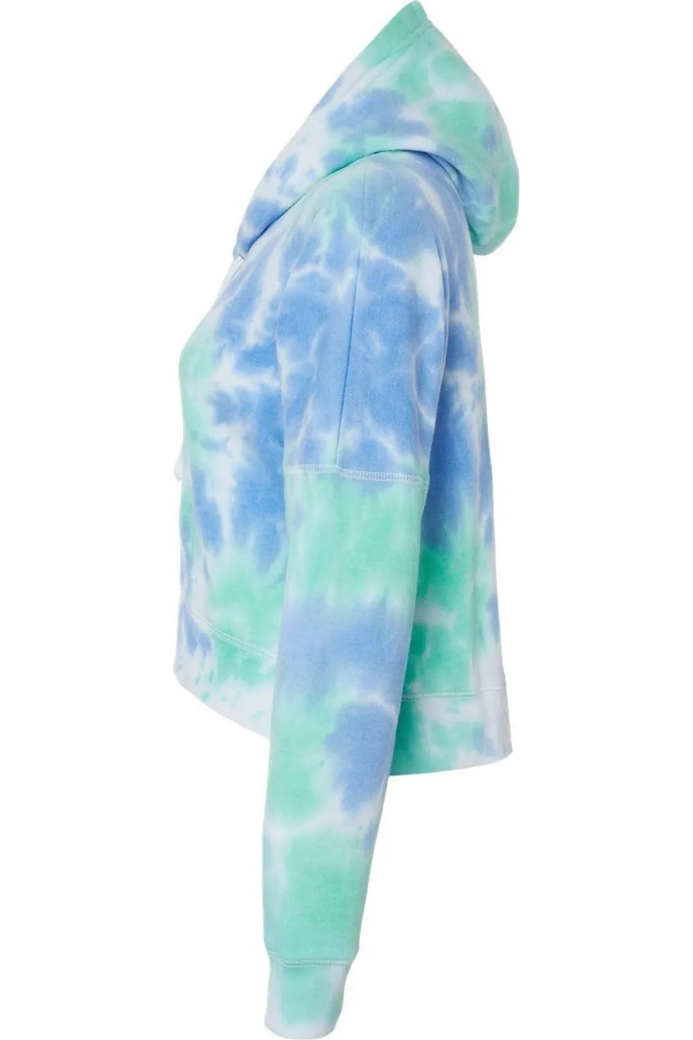 J. America Womens Crop Hooded Sweatshirt