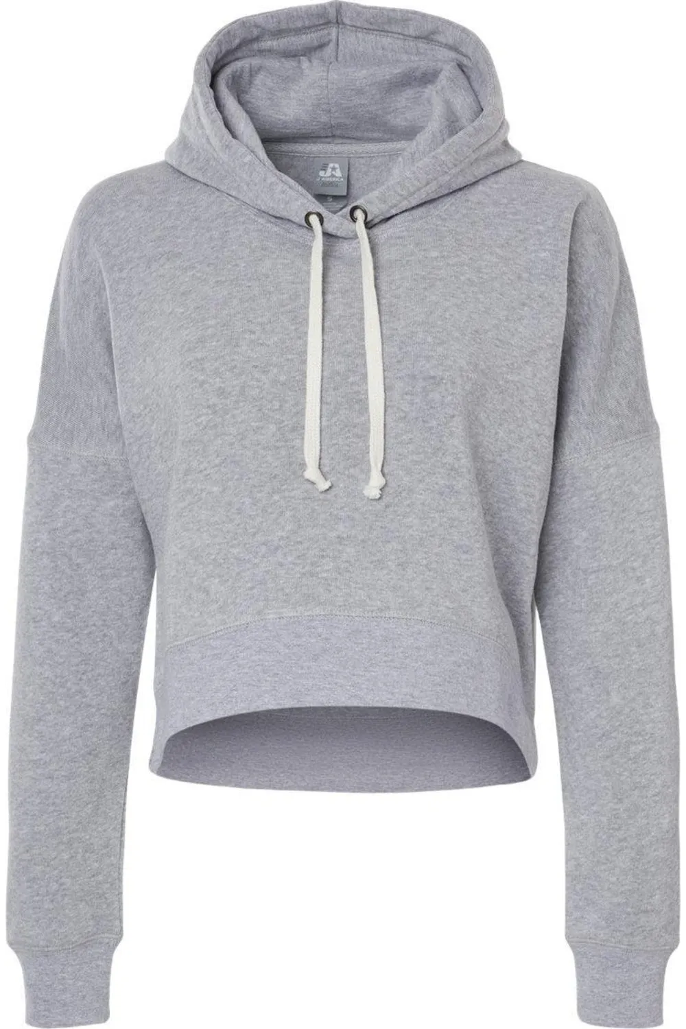J. America Womens Crop Hooded Sweatshirt