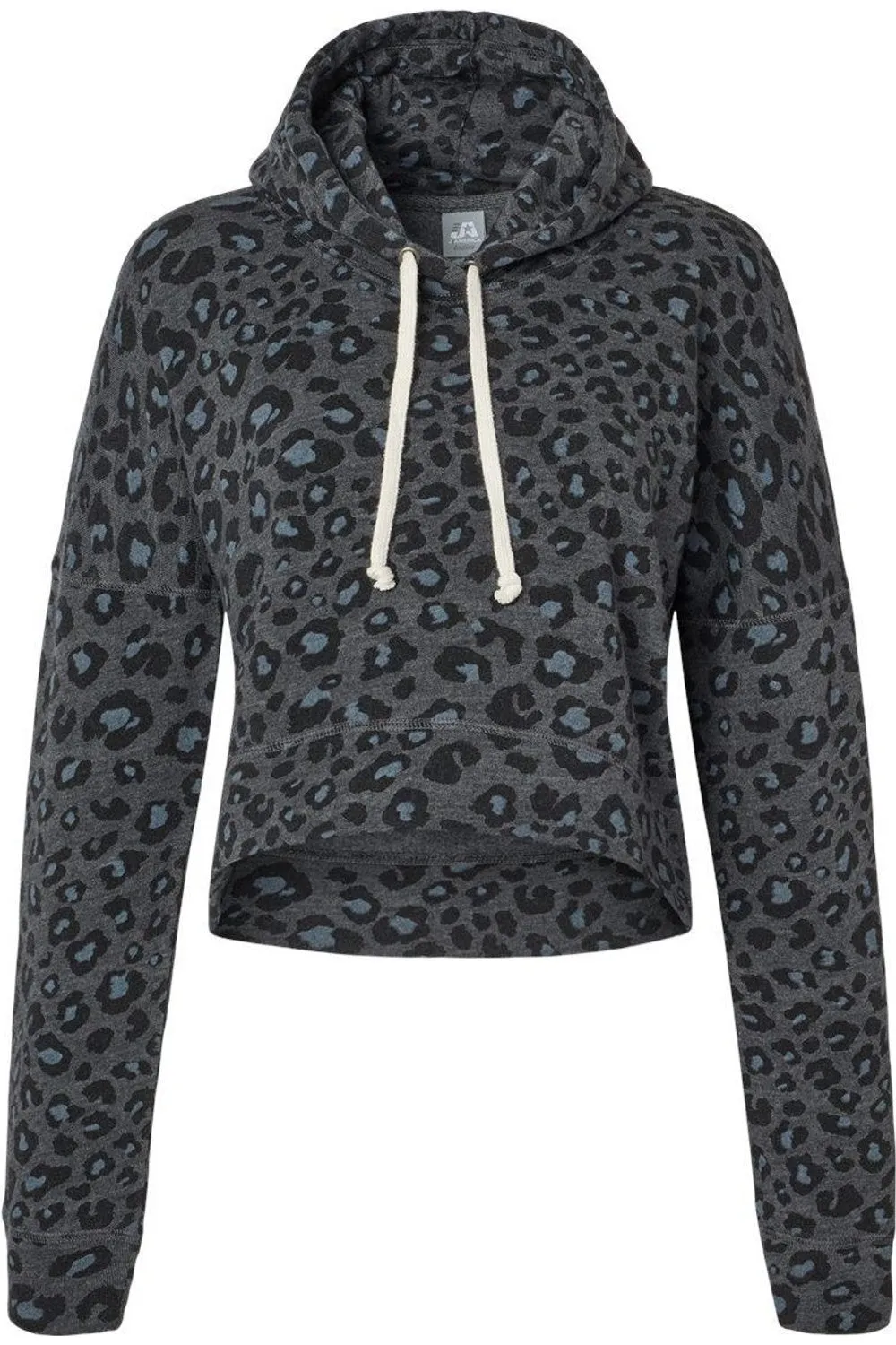 J. America Womens Crop Hooded Sweatshirt
