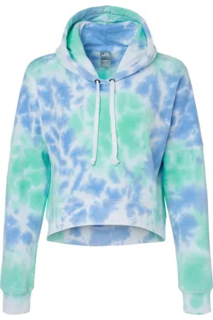 J. America Womens Crop Hooded Sweatshirt