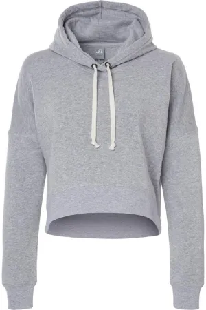 J. America Womens Crop Hooded Sweatshirt