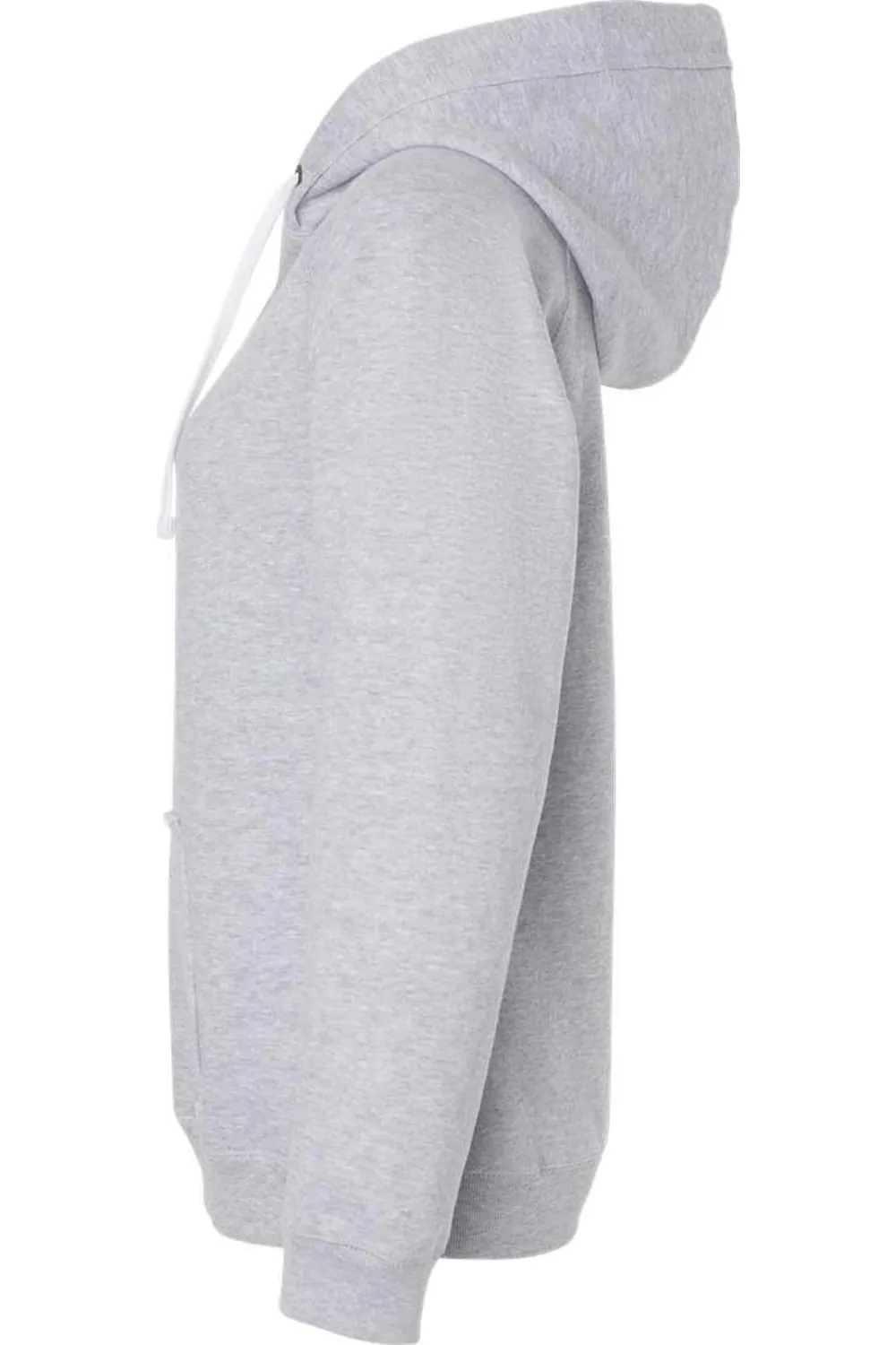 J. America Womens Sueded V-Neck Hooded Sweatshirt