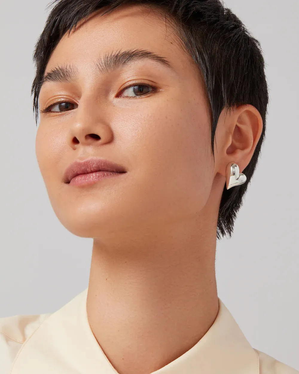 JENNY BIRD - ART HEART BUTTON EARRING