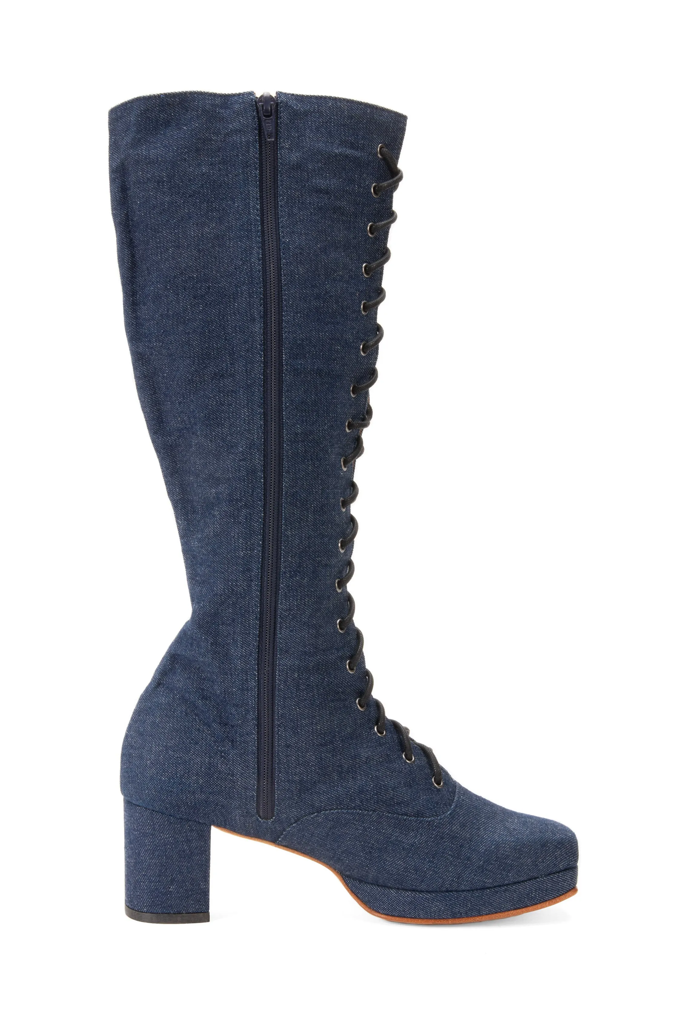 John Fluevog x Anna Sui Butterfly Boots- Denim Blue Annasui