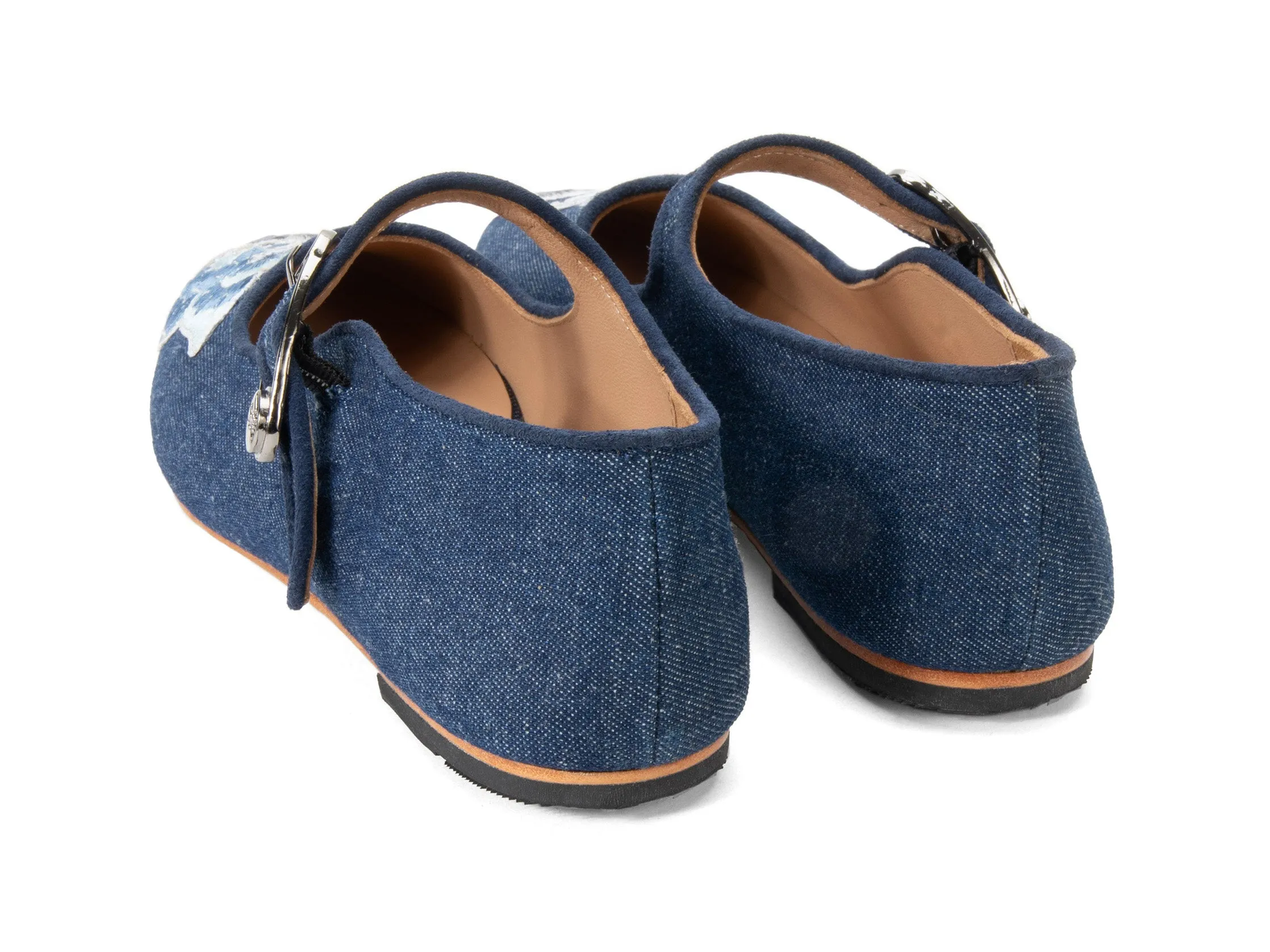 John Fluevog x Anna Sui Butterfly Mary Janes-Denim Blue Annasui