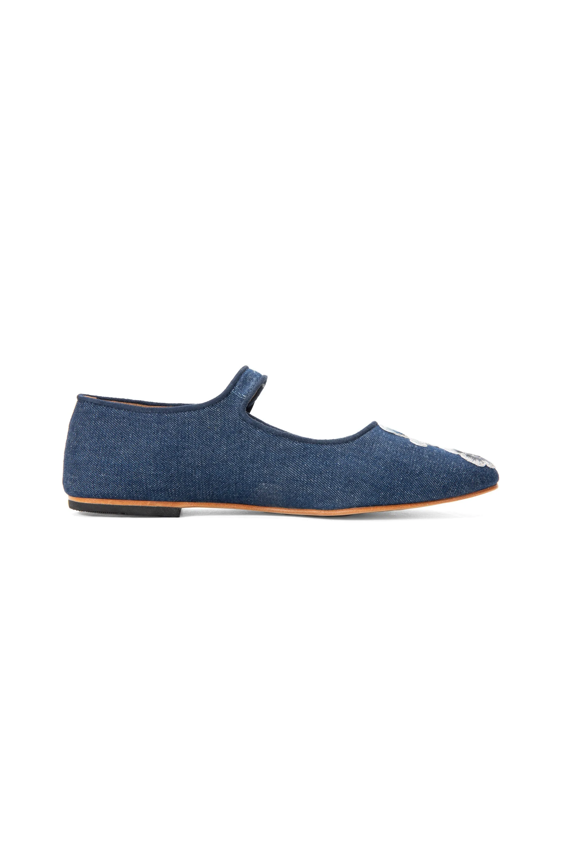 John Fluevog x Anna Sui Butterfly Mary Janes-Denim Blue Annasui