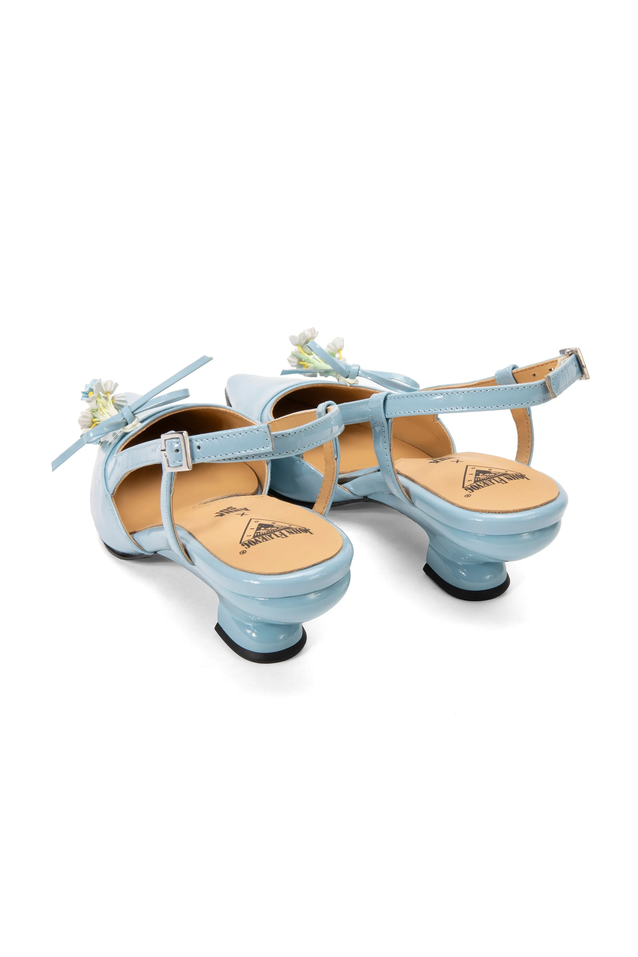 John Fluevog x Anna Sui Slingback Heels- Blue Annasui