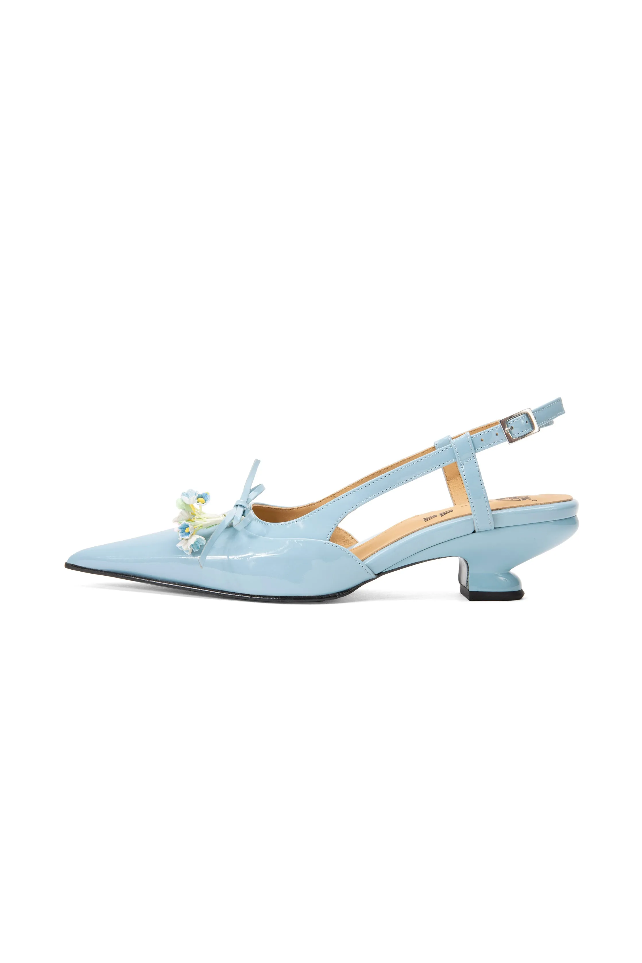 John Fluevog x Anna Sui Slingback Heels- Blue Annasui