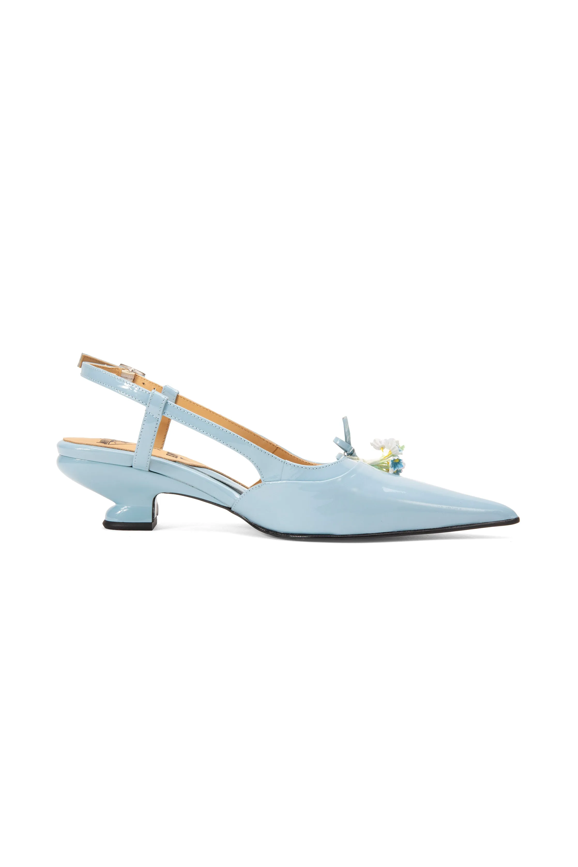 John Fluevog x Anna Sui Slingback Heels- Blue Annasui