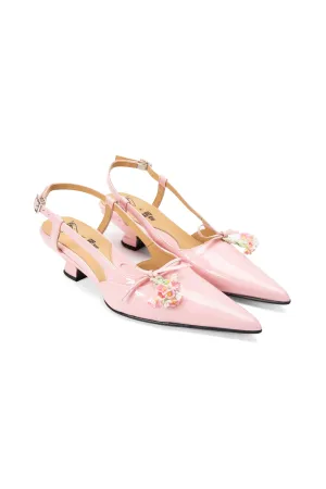 John Fluevog x Anna Sui Slingback Heels- Pink Annasui