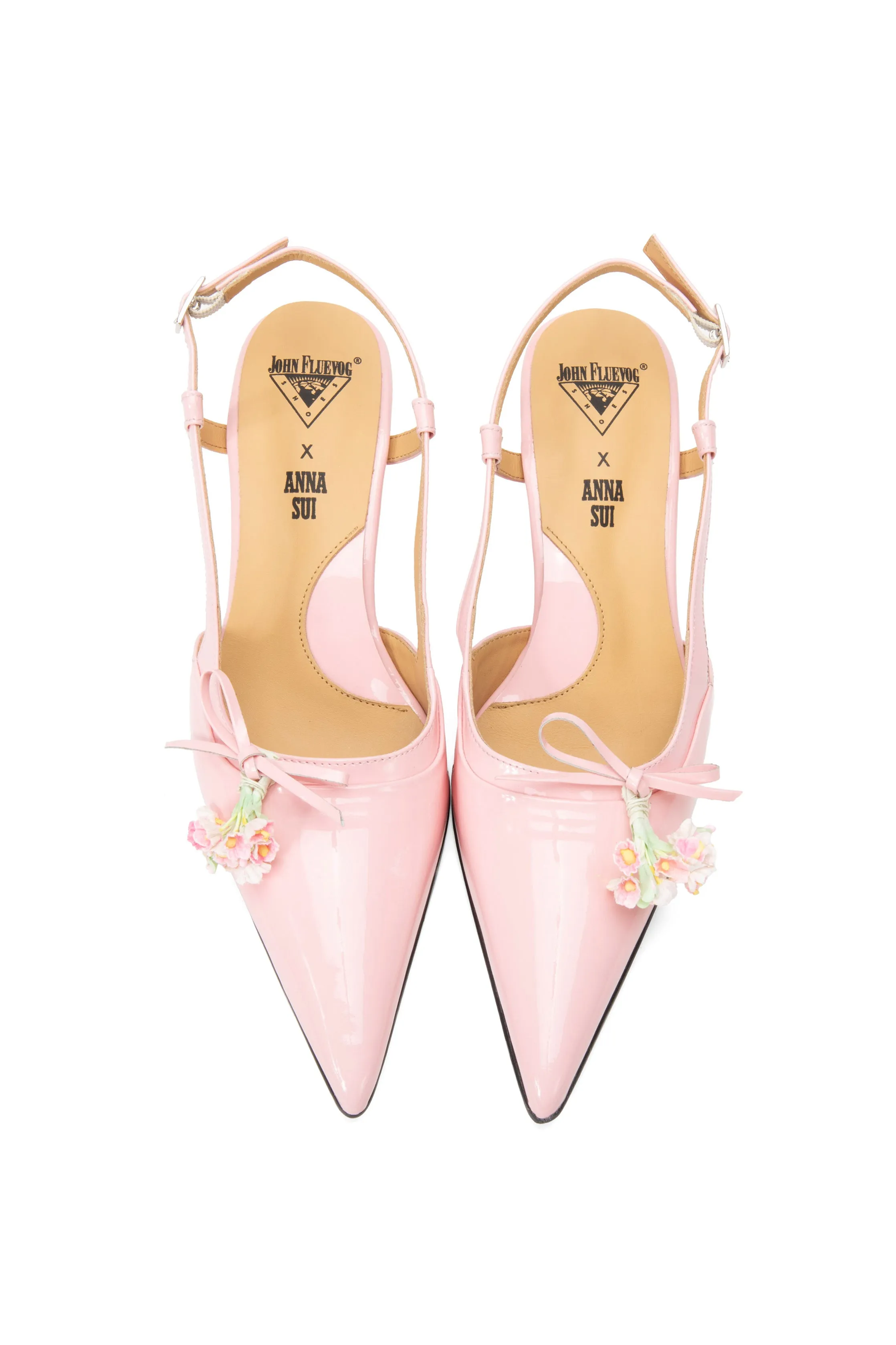 John Fluevog x Anna Sui Slingback Heels- Pink Annasui