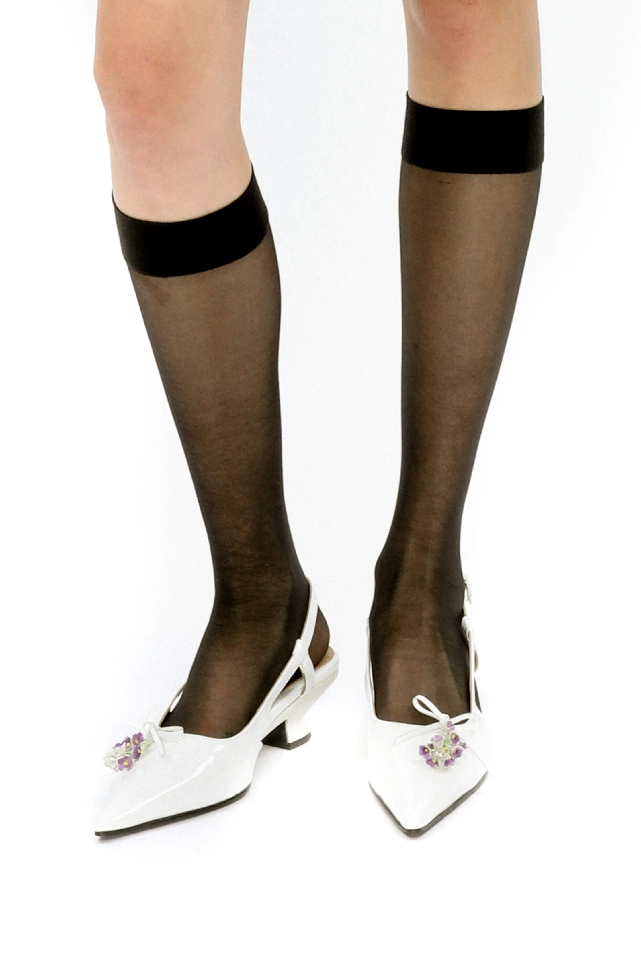 John Fluevog x Anna Sui Slingback Heels- White Annasui