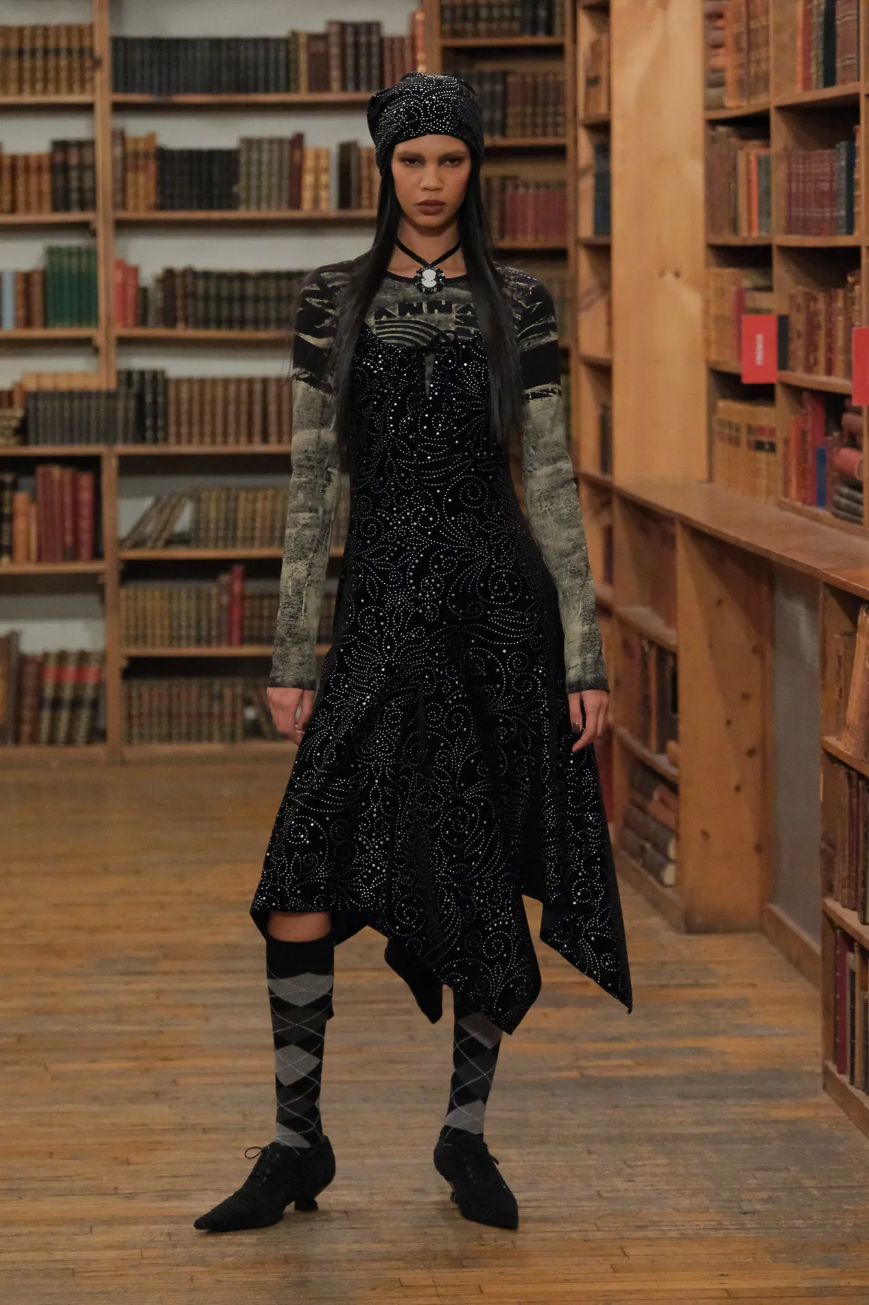Jubilee Velvet Godet Dress Annasui