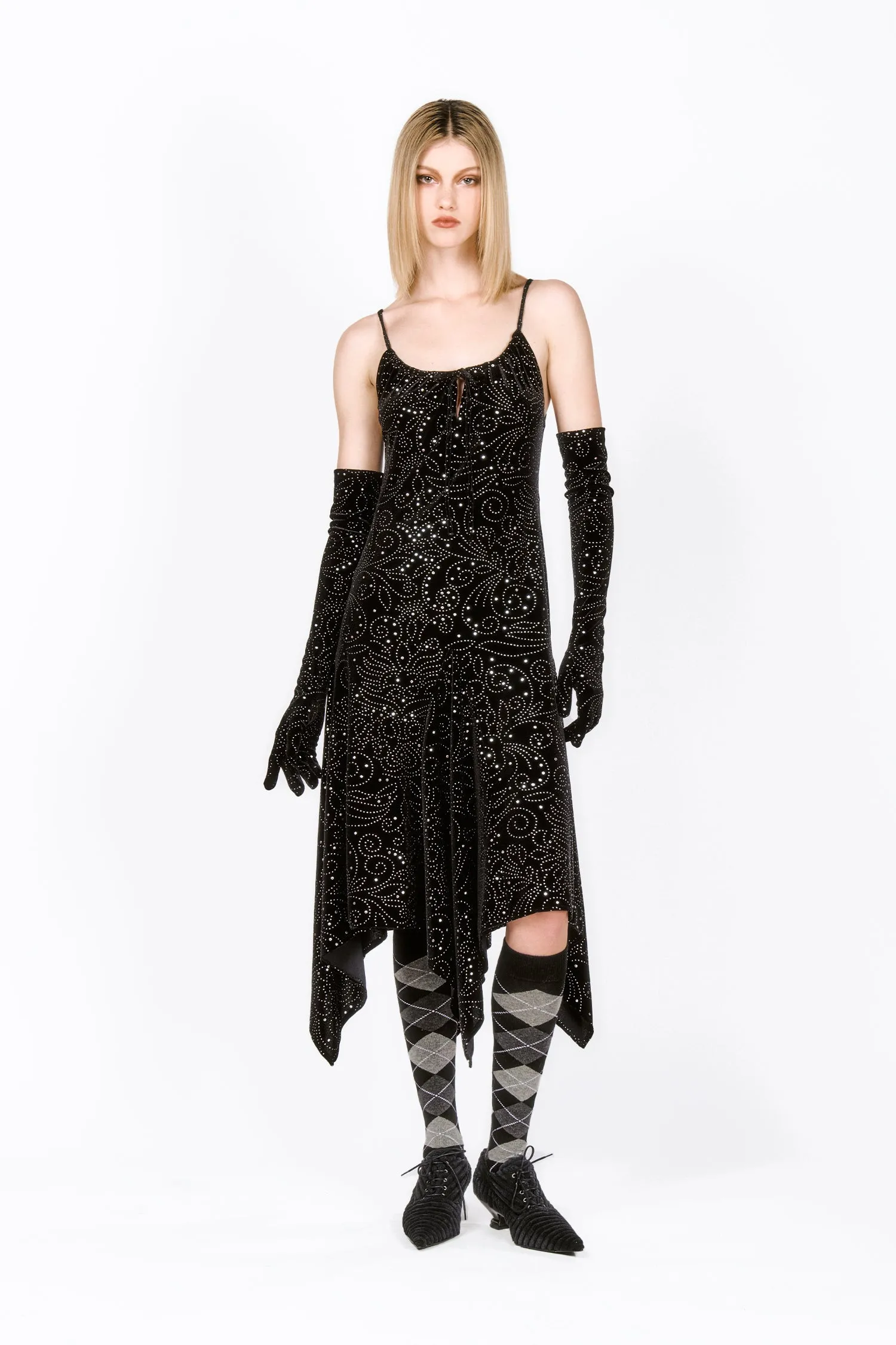 Jubilee Velvet Godet Dress Annasui