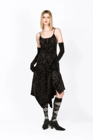 Jubilee Velvet Godet Dress Annasui