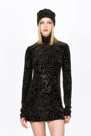 Jubilee Velvet Turtleneck Dress Annasui